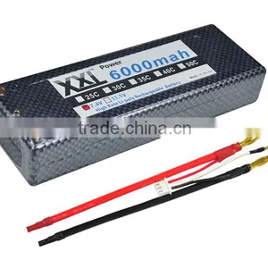 XXL Hard Case High Rate Lipo Battery 6000mah 7.4V With Banana Plug thumbnail-6