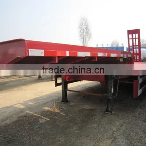 Used 11m Truck Trailer for Transportation/ Secondhand 40ton Lowbed Flatbed Trailerin Top Performance thumbnail-1