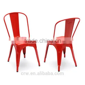 MCH-1501-11 Modern Design Stackable Metal Leather Dining Chair/Upholstered Cafe Chair thumbnail-5