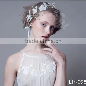 The Bride Headdress Flower Handmade Pearl Wedding Headdress Flower Hair Band thumbnail-1