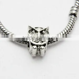 Creative Owl Metal Beads With Hole, DIY Lead Free Nickle Free Bracelets & Necklaces Zinc Alloy Beads Accessories thumbnail-1