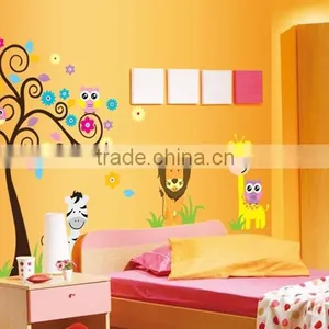 ALFOREVER PVC Owl With Tiger Wall Decals,pvc Wall Sticker thumbnail-3
