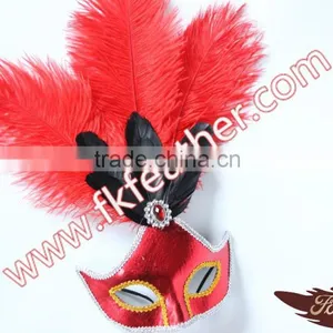 2016 Latest Selling Product PVC Party Mask With Ostrich Feather Decoration thumbnail-3