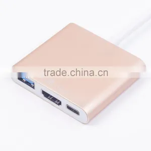 CE FCC ROHS Approval USB 3.1 Type-C Cable Multiple 4 Port Aluminu Type c Hub Adapter and Board Portable for Macbook, Chromebook thumbnail-3