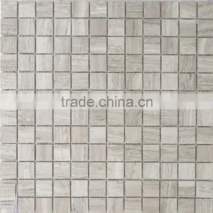 Hight Quality Honed Timber White Marble Square Mosaic Tiles thumbnail-1