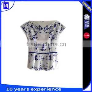 China Blue Peplum Top thumbnail-2