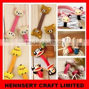 Customized Shape and Logo Soft Pvc Rubber Silicon Cable Organizer thumbnail-1