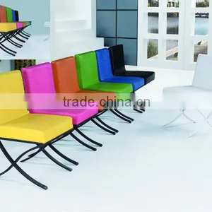 Colorful Leather X Frame Dining Chair thumbnail-1