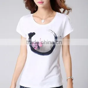 Literature and Art of Cotton Print Women Cultivate One's Morality Short Sleeve Thin Half Sleeve of Fat Women t Shirt thumbnail-1