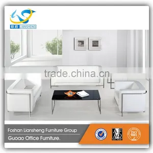 Hot Sale Simple Design Wooden Frame Full Leather Cover Office Sofa Set S728 thumbnail-1