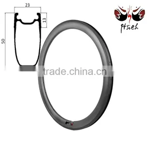 700C 50mm Deep Carbon Rims China Clincher Tubeless, Aero Carbon Rims China 20.5mm / 23mm / 25mm Width Bicycle Rims thumbnail-1