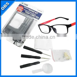 Glasses Clean Kit Eyeglasses Repair Care Kit With Cloth Screwdriver Mini Magnifying Glass. thumbnail-1