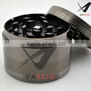 Factory Wholesale Sharp Teeth Strong Zinc Alloy Grinder Weed ,63mm 4 Layer Mini Black Tobacco Herb Grinder thumbnail-2