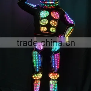 DMX512 Controlled Men's Tron Dance LED Robot Jumpsuits thumbnail-3