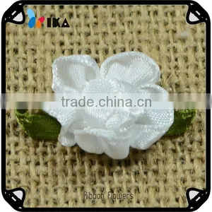White Ribbon Flower Handmade Rose For Decorative Toys thumbnail-1