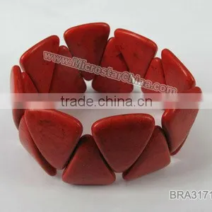 Red Turquoise Bracelet With Dyed Color for Gift thumbnail-1