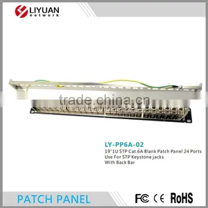 LY-PP6A-02 CAT6A 24 PORT PATCH PANEL RACK MOUNT TUFF JACKS QUALITY! 19" 1U STP Blank Patch Panel With Back Bar thumbnail-4