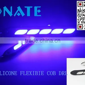 Newest Car Flexible Led Drl/ Auto Led Daytime Running Light COB Led Drl 12V thumbnail-1
