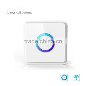 2015 Newest Model Square Shape White&blue Color Wireless Call Button thumbnail-1
