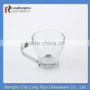 LongRun Anhui Home Use Round Bottom Transparent Tea Cups With Stainless Steel Handle thumbnail-1