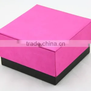 Luxury Custom Made Pink Jewelry Packing Box With Satin Pad thumbnail-1