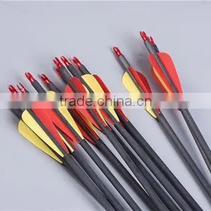 Black Archery Carbon Fiber Hunting Arrows With Replaceable Tips For Compound Bow thumbnail-3