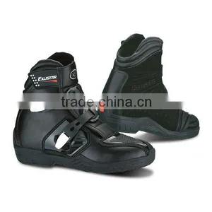 Two Buckles, Short Stylish Motorcycle Black Boots thumbnail-1