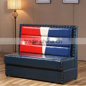 Custom Made English Style Leather Booth Sofa Seat Furnuture Used for Restaurant Cafe Furniture thumbnail-1