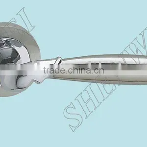AZ03-389 SN/CP Zinc Door Handle on Rose thumbnail-1