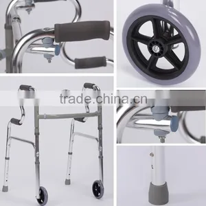 CE FDA Approved Aluminum Foldable Walking Frame Elderly Rollator Walker thumbnail-6