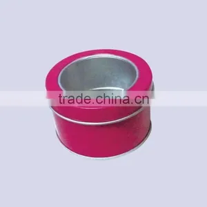 Round Tin Box Tin Can With Clear Window thumbnail-1