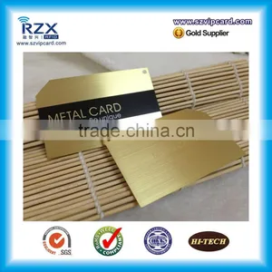 Custom Design CR 80 Size Printable Gold Metal Business Card With Contact Chip or Magnetic Stripe thumbnail-1