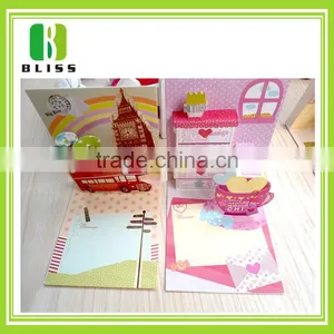 New Happy Birthday Paper Cut Greeting Heart Shape Folding Handmade Love Greeting Card thumbnail-5