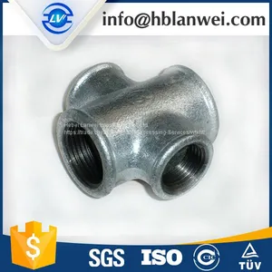 BS Galvanized Beaded Cross M.I. Pipe Fittings thumbnail-1