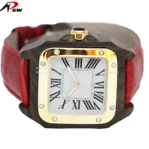 Luxury Men Watch Square Watches Case Stainless Steel Wooden Watch With Butterfly Buckle thumbnail-2