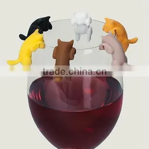 Silicone Different Colored Kittens Glass Markers thumbnail-1
