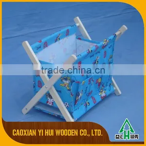 News Stand Foldable Wood Fabric Magazine Rack thumbnail-3