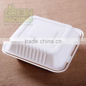 Biodegradable Custom Printed Microwaveable Containers 8''x8''x3'' B021 thumbnail-1