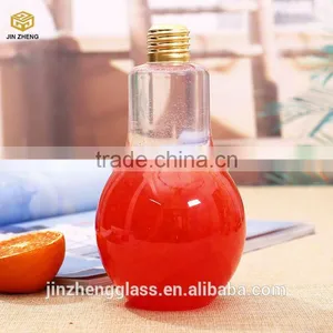 Custom Deisgn Bulb Shape Empty Glass Juice Bottles thumbnail-1