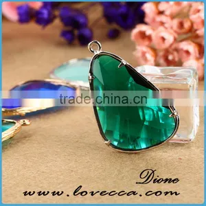Wholesale Gold/silver Plated Glass Bezel Pendant ,glass Stones With Brass Frame thumbnail-4