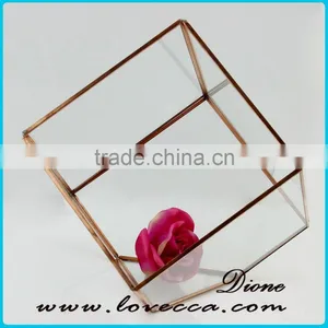 Factory Price Wedding Centerpiece Decor Terrarium Glass Geometric Copper thumbnail-3