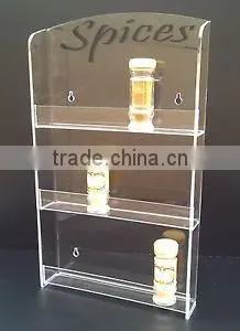 Factory Wholesale Clear Acrylic Wall Mounted/wall Hanging Spice Bottle Rack thumbnail-2