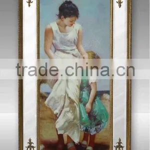 Framed Oil Painting,women Portrait Oil Painting for Home Decor thumbnail-1