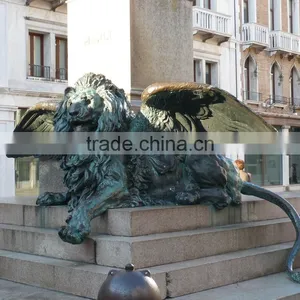 Hot Sale China Brand Wholesale Bronze Lion With Wings Statue thumbnail-1