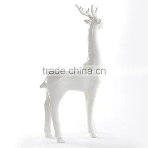 Plain White Modern Set of 4 Ceramic Milu Deer for Home Decoration thumbnail-5