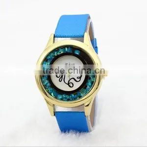 2017 Round Dial Vogue Women's Sexy Quartz Watch With Crystal Diamond thumbnail-2