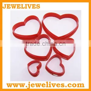 6pcs Set Cake Decoration Heart Silicone Cake Cutter Mold thumbnail-1