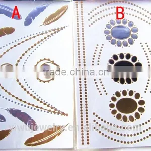 T002-004 High Quality Cheap Luminous Tattoo Sticker Metallic Gold Removal Temporary Body Wholesale Fake Body Tattoo Producer thumbnail-1