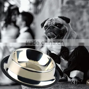 1 Standard Stainless Steel Pet Puppy Cat Dog Food or Drink Water Bowl Dish Wholesale thumbnail-1