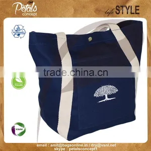 Quality 2017 Promotional Canvas Bag - Made in India by Petals Concept - Soft Web Handle & Logo for Branding thumbnail-2